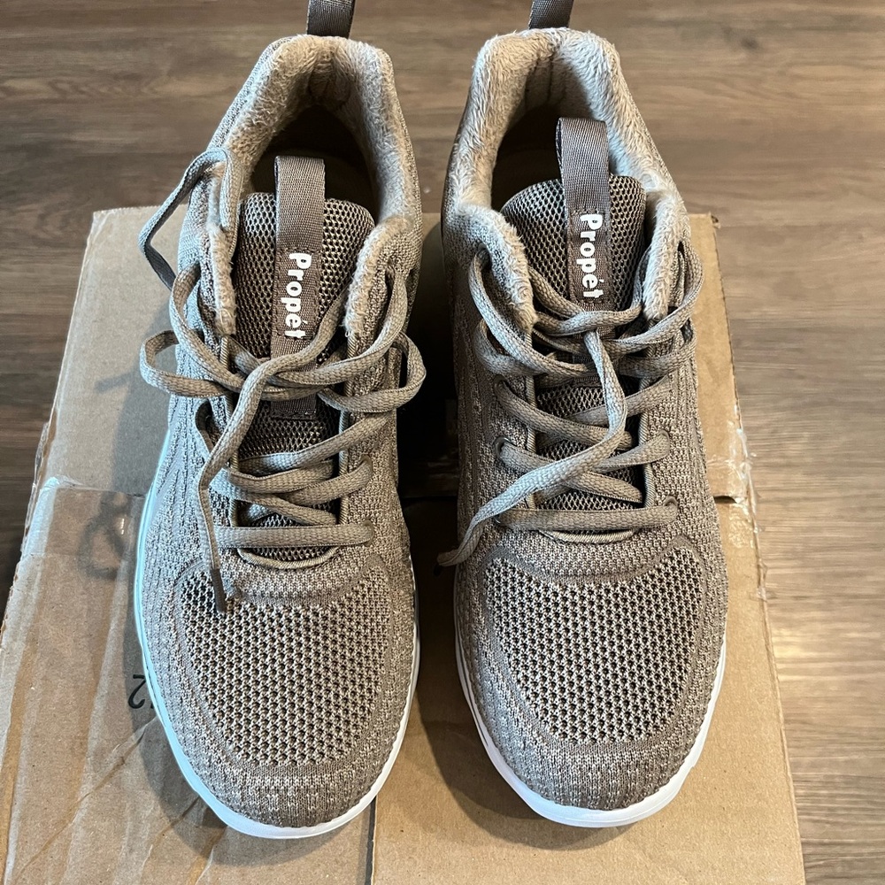 Propet Men's Sneakers in Brown and White
